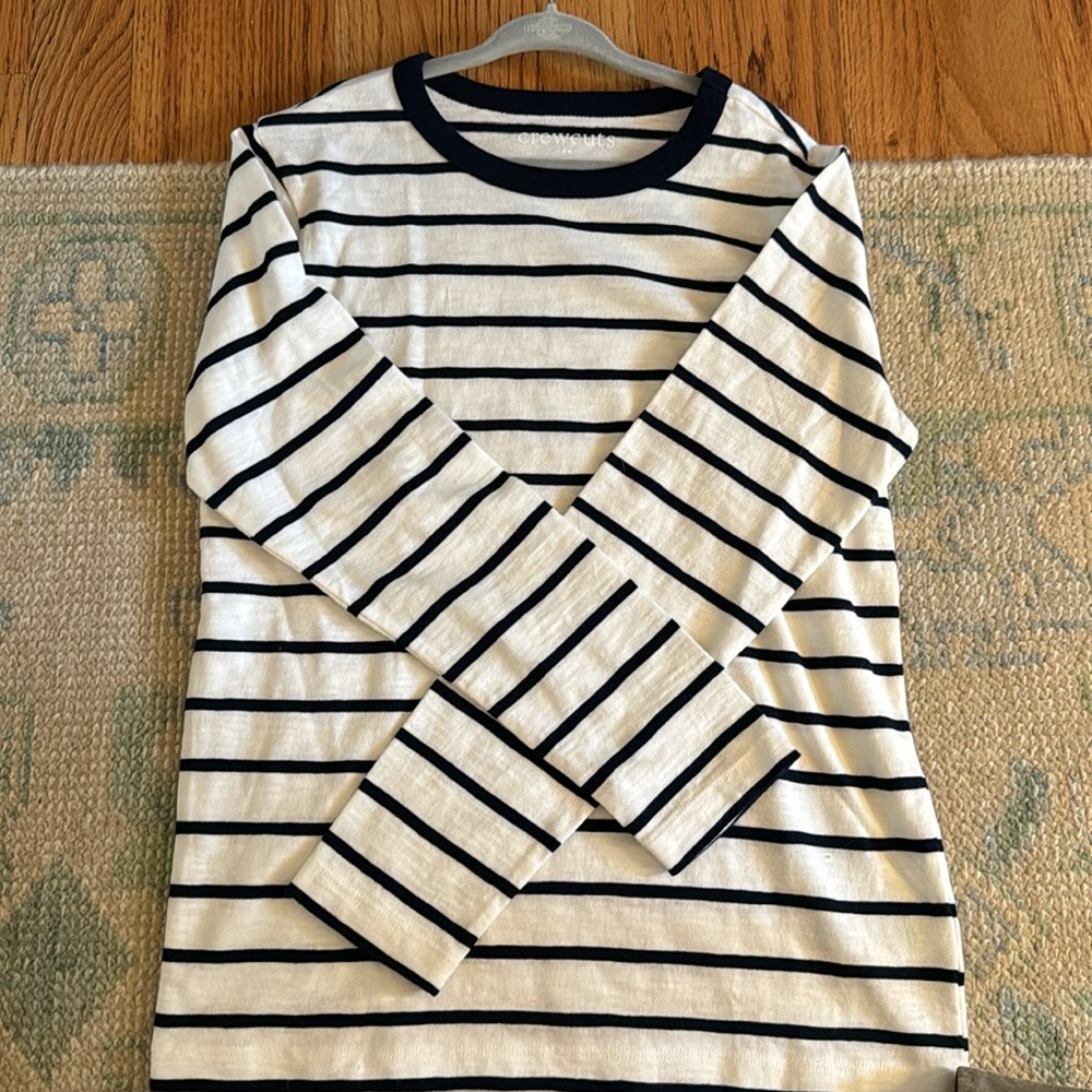 J. Crew Crewcuts Boys' long-sleeve T-shirt in navy stripe - Size 8